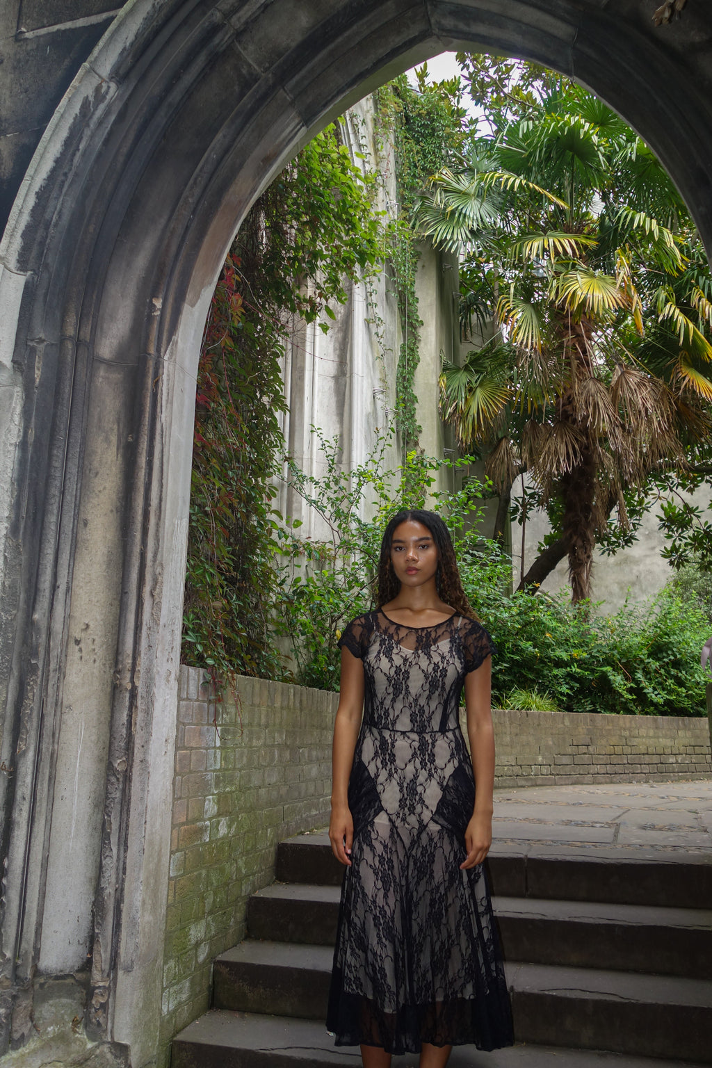 Noirè Lace Babushka Dress