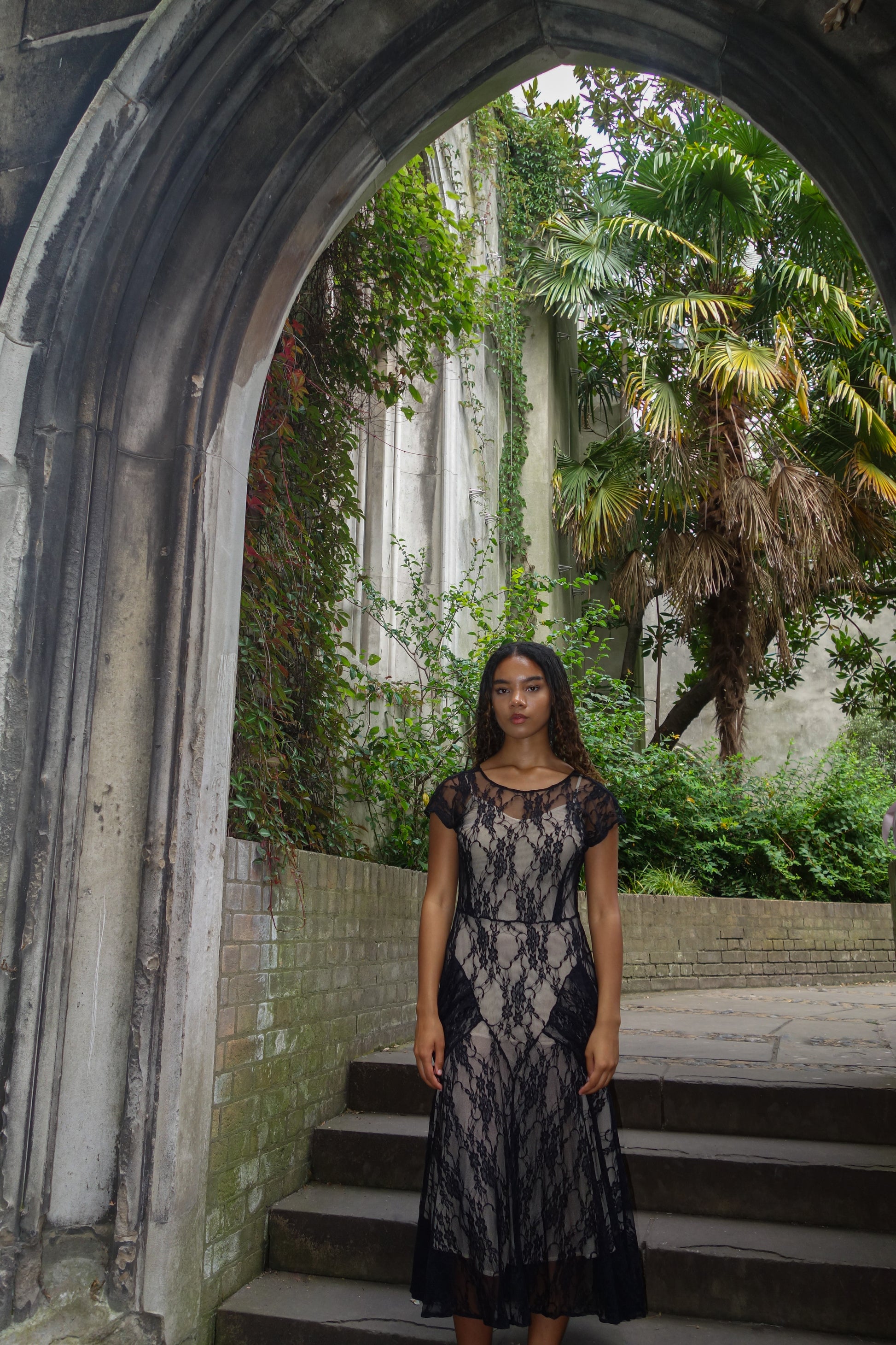 Noirè Lace Babushka Dress