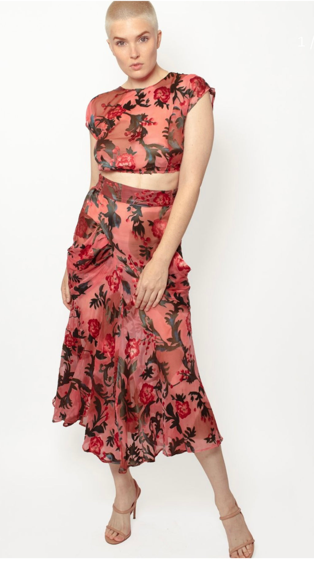 Tea Rose Silk Babushka Skirt
