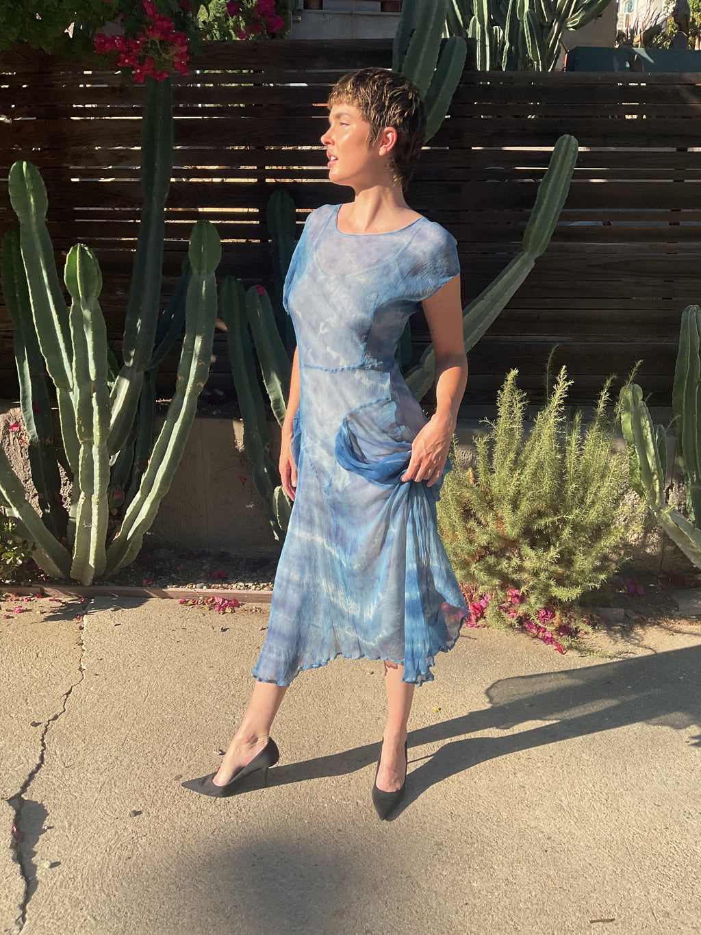 Deep Oceanic Babushka Dress